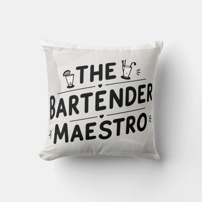 The bartender Maestro  Throw Pillow (Front)