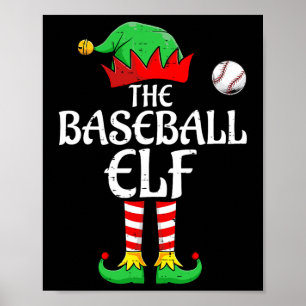 The Baseball Elf Family Matching Group Christmas S Poster