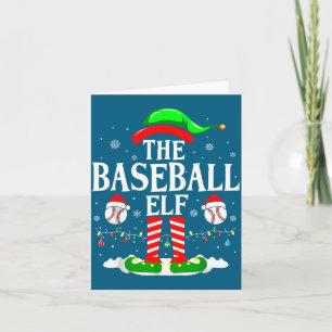 The Baseball Elf Funny Christmas Srt Lovers Xmas E Card