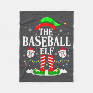 The Baseball Elf Funny Christmas Srt Lovers Xmas E Fleece Blanket