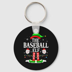 The Baseball Elf Funny Matching Xmas Baseball Chri Keychain
