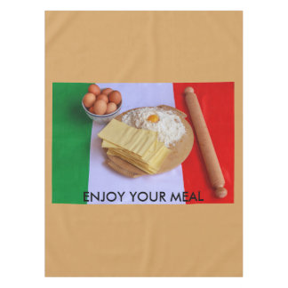 the basic ingredients of lasagna cotton tablecloth