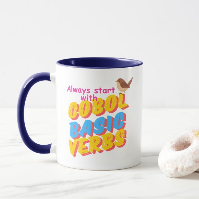 The Basic Verbs in Cobol Programming Mug (With Donut)