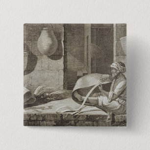 The Basket Maker, from Volume II Arts and Trades o 2 Inch Square Button