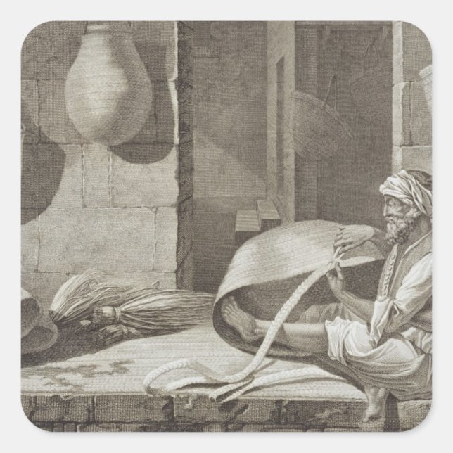 The Basket Maker, from Volume II Arts and Trades o Square Sticker (Front)
