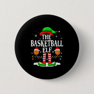 The Basketball Elf Bball Xmas Basketball Christmas 2 Inch Round Button