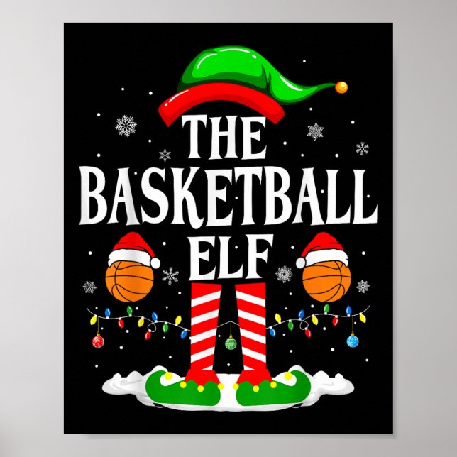 The Basketball Elf Bball Xmas Basketball Christmas Poster (Front)