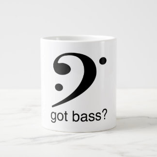 The bass clef icon with the got bass?, slogan. large coffee mug