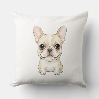 The Bat-Eared Aristocrat: Cute French Bulldog Throw Pillow