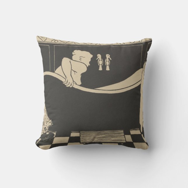 The Bath Le Bain Throw Pillow (Front)