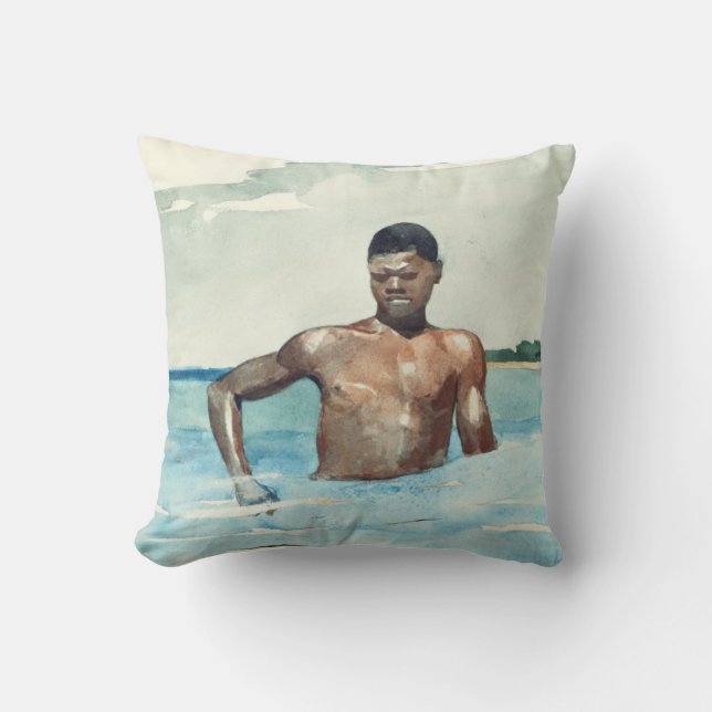 The Bather, 1899 Throw Pillow (Front)