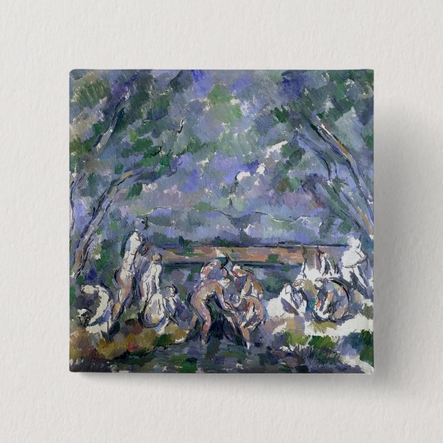 The Bathers, 1902-06 2 Inch Square Button (Front)