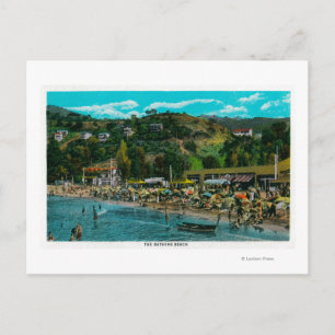The Bathing Beach at Avalon, Catalina Island Postcard