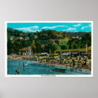 The Bathing Beach at Avalon, Catalina Island
