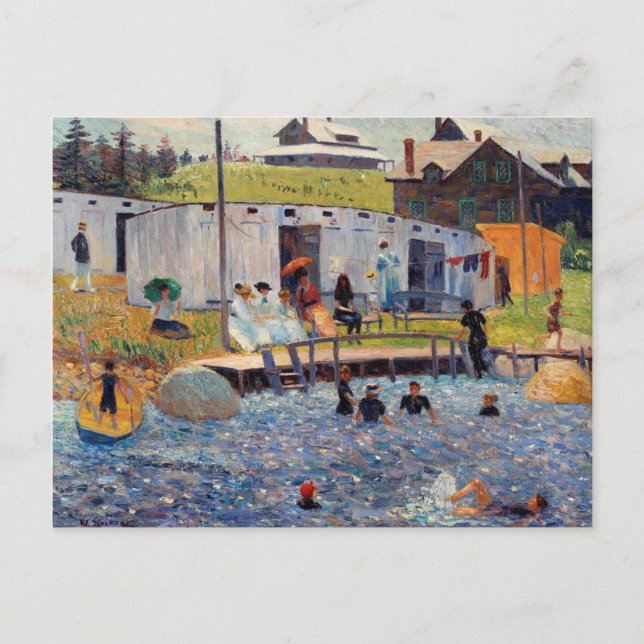 The Bathing Hour by Renoir Impressionist Painting Postcard (Front)
