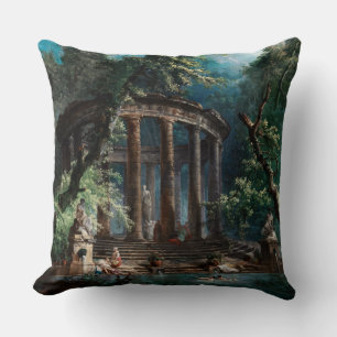 The Bathing Pool by Hubert Robert 2nd Edition Throw Pillow