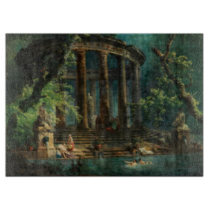 The Bathing Pool by Hubert Robert Cutting Board