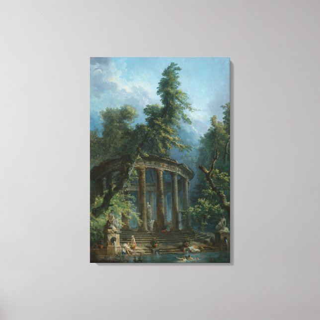 The Bathing Pool - Hubert Robert Canvas Print (Front)