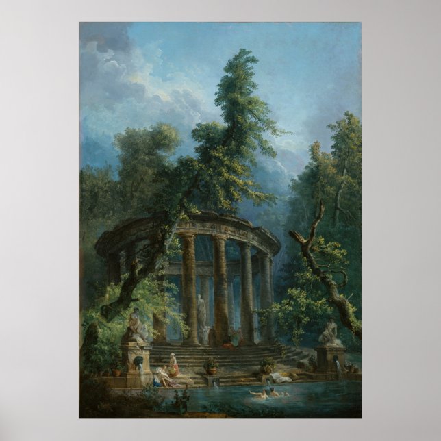The Bathing Pool - Hubert Robert Poster (Front)