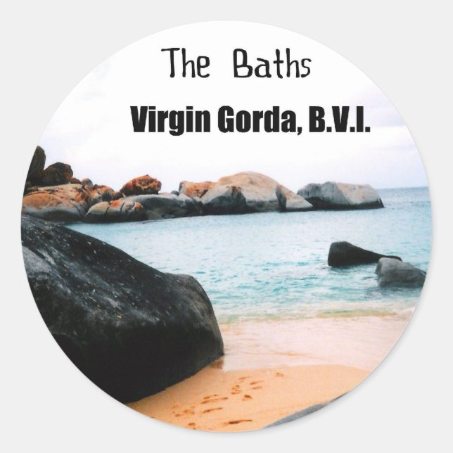 The Baths, Virgin Gorda B.V.I. Classic Round Sticker (Front)