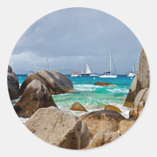 The Baths, Virgin Gorda, British Virgin Islands Classic Round Sticker