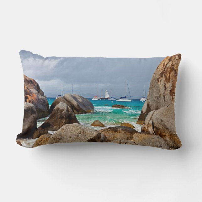 The Baths, Virgin Gorda, British Virgin Islands Lumbar Pillow (Front)