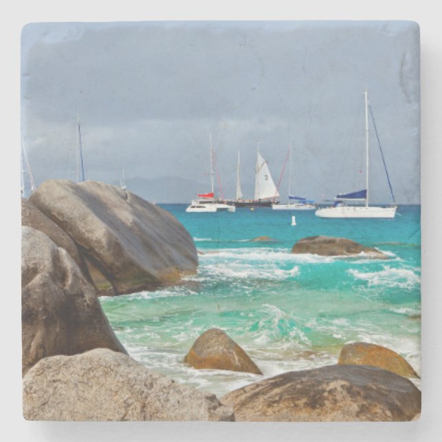 The Baths, Virgin Gorda, British Virgin Islands Stone Coaster (Front)
