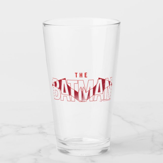 The Batman Bat Overlaid Logo Glass (Front)