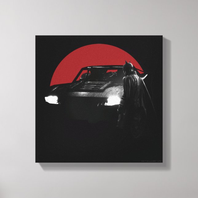 The Batman & Batmobile Graphic Canvas Print (Front)