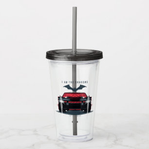 The Batman Batmobile - I Am The Shadows Acrylic Tumbler