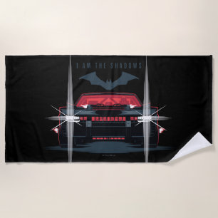 The Batman Batmobile - I Am The Shadows Beach Towel