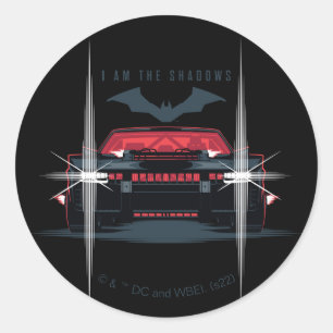 The Batman Batmobile - I Am The Shadows Classic Round Sticker