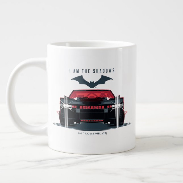The Batman Batmobile - I Am The Shadows Large Coffee Mug (Left)
