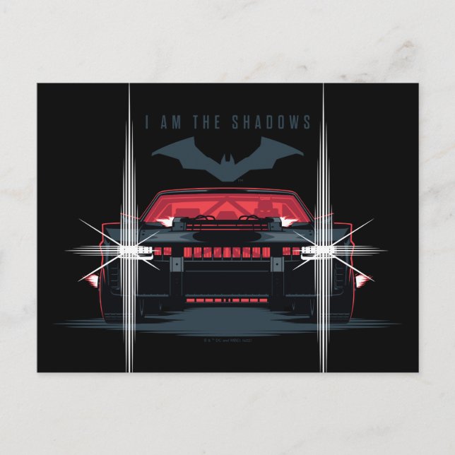The Batman Batmobile - I Am The Shadows Postcard (Front)