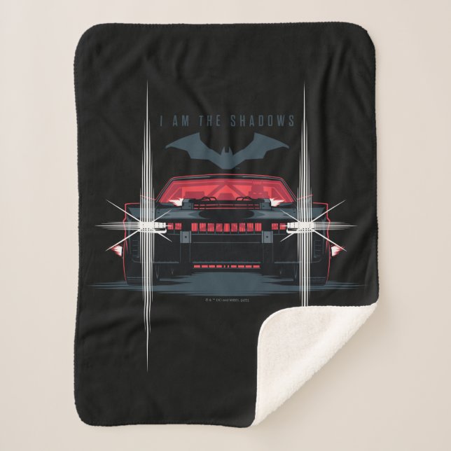 The Batman Batmobile - I Am The Shadows Sherpa Blanket (Front)