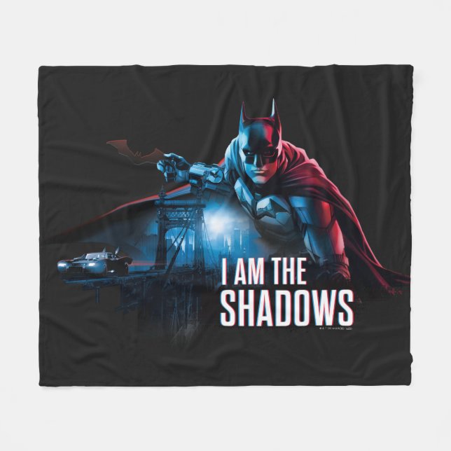 The Batman Character Graphic - I Am The Shadows Fleece Blanket (Front (Horizontal))