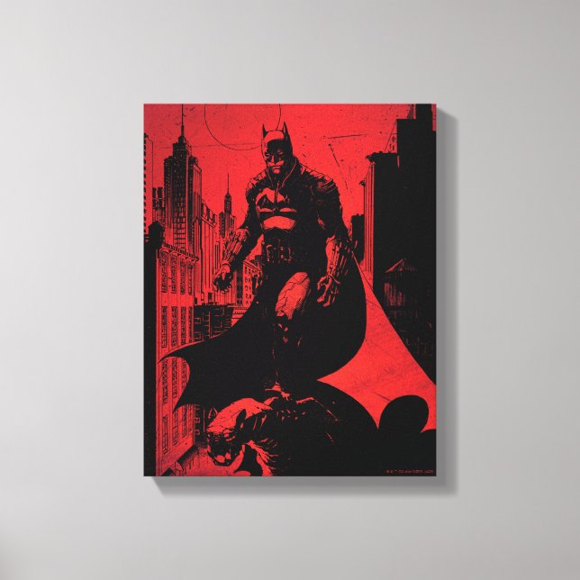 The Batman Comic Book Illustration Canvas Print (Front)
