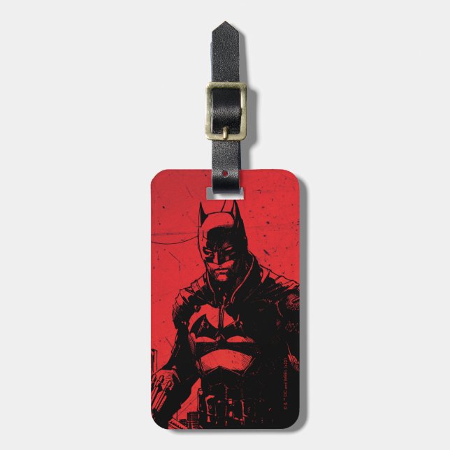 The Batman Comic Book Illustration Luggage Tag (Front Vertical)
