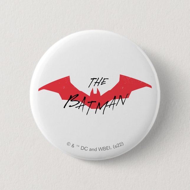 The Batman Handwritten Bat Logo 2 Inch Round Button (Front)