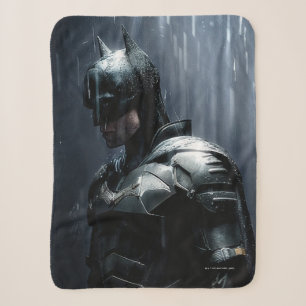 The Batman in the Rain Sherpa Blanket
