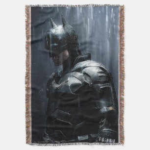 The Batman in the Rain Throw Blanket