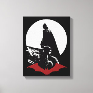The Batman Motorcycle Silhouette Canvas Print