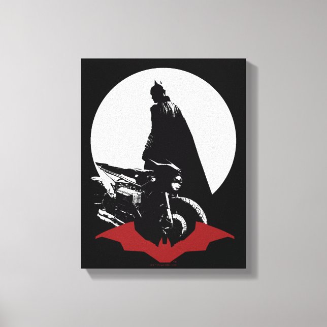 The Batman Motorcycle Silhouette Canvas Print (Front)
