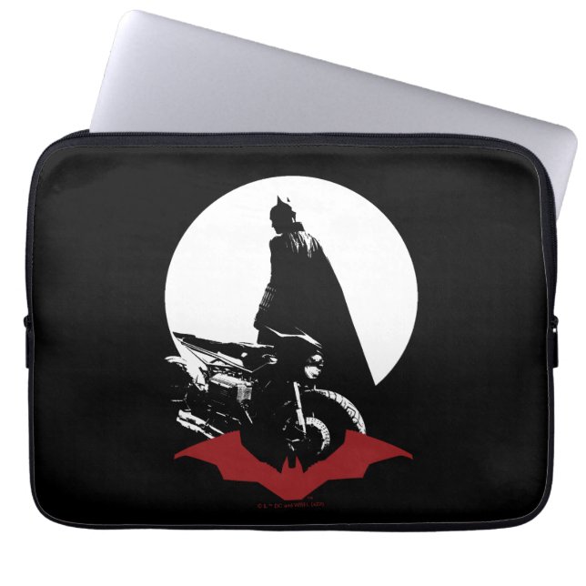 The Batman Motorcycle Silhouette Laptop Sleeve (Front)