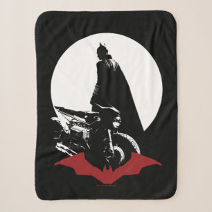 The Batman Motorcycle Silhouette Sherpa Blanket