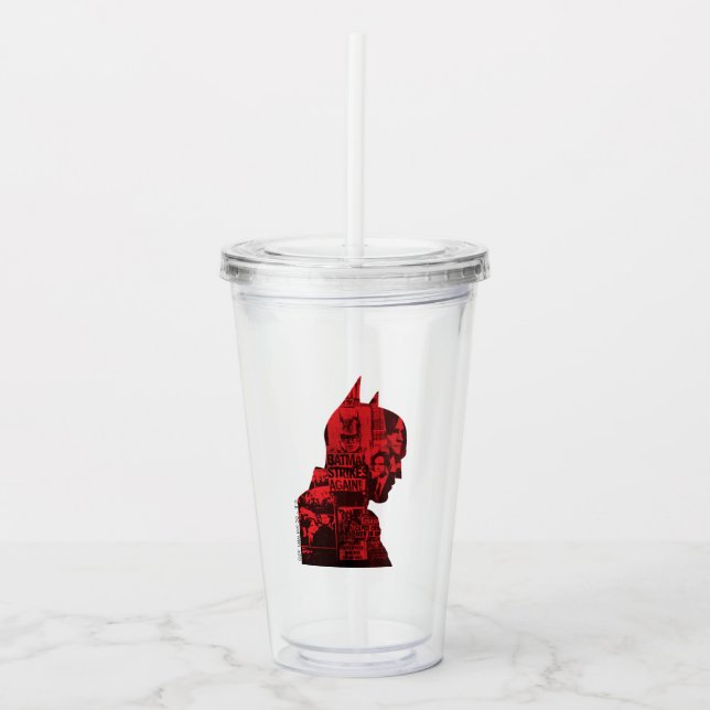 The Batman Newspaper Silhouette Acrylic Tumbler (Front)