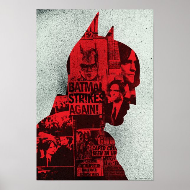 The Batman Newspaper Silhouette Poster (Front)