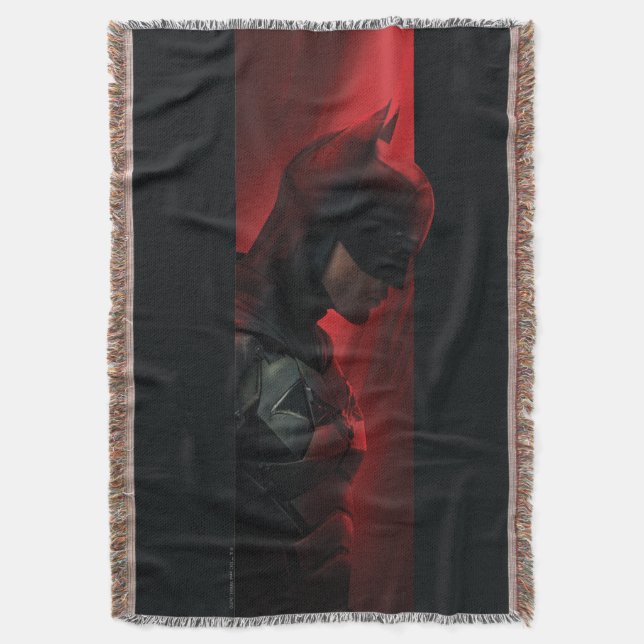 The Batman Red Bar Profile Throw Blanket (Front Vertical)