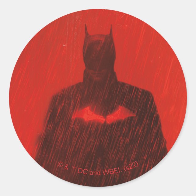 The Batman Red Rain Theatrical Poster Graphic Classic Round Sticker (Front)