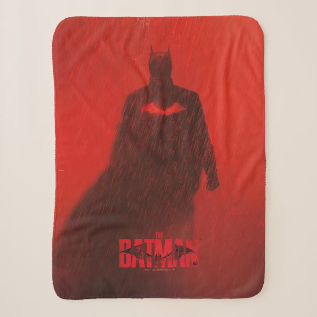 The Batman Red Rain Theatrical Poster Graphic Sherpa Blanket (Front)